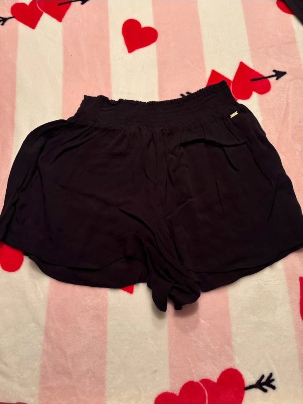 VS PINK Black Women's Elastic Waist Flow Shorts
